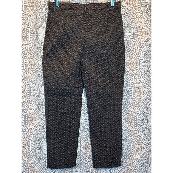 Allison Daley Petite 6P Women's Black & Pink Patterned Trousers - Picture 4 of 11